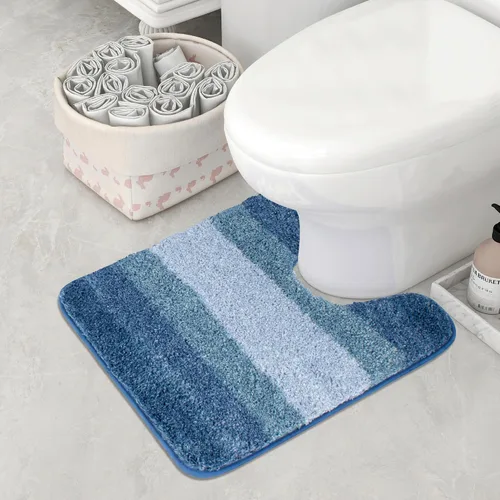 Miniatura 10 de Walensee Contour Rug (20 x 24, color negro degradado) - antideslizante, absorbente de agua, alfombra de baño de microfibra suave, lavable a máquina