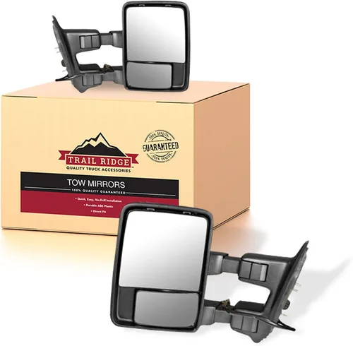 Miniatura 90 de Trail Ridge Juego de espejos de remolque de 2 piezas para el lado del conductor y del pasajero compatible con Ford F-150 FO1320479 FO1321479