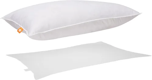 Miniatura 3 de Canadian Down & Feather Co. - Almohada de plumas de ganso blanco de soporte medio, tamaño estándar, carcasa de 255 hilos, 100% algodón, relleno