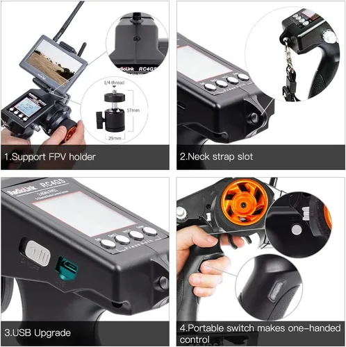 Miniatura 9 de ATA HOBBY Radiolink RC4GS V3 (V2 Upgrade) Transmisor de radio RC de 5 canales y 2 receptores R6FG con kit de control remoto Gyro 2.4ghz 400M