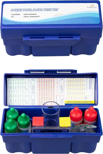 Miniatura 5 de Kit de prueba de piscina de 4 vías con bloque de probador y estuche