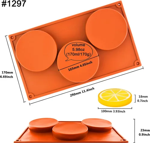 Miniatura 2 de Moldes de silicona para caramelos de disco redondo grande, paquete de 2