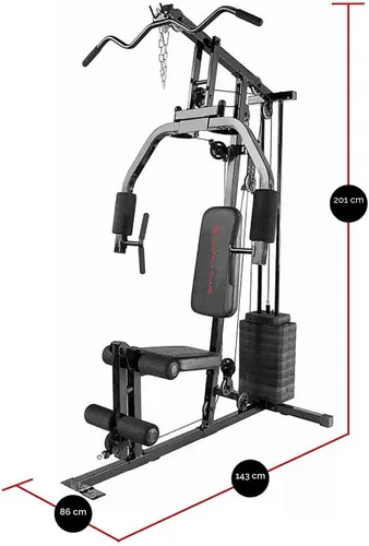 Miniatura 2 de Marcy Estación de entrenamiento multifuncional con pila de 100 libras a 200 libras para gimnasio en casa para levantamiento de pesas y culturismo