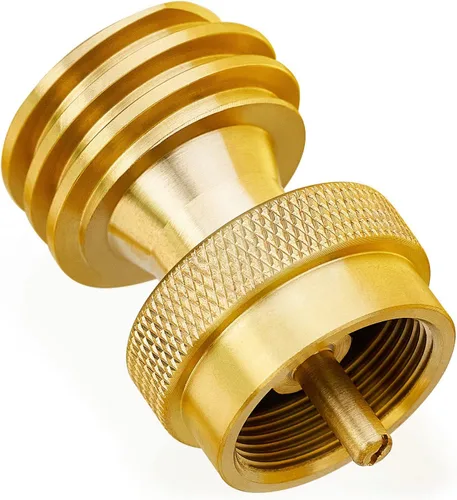 CALPOSE Adaptador de tanque de propano de 1 libra, convertidor de latón macizo de 20 libras a 1 libra, adaptador de propano de 1 libra para cilindro
