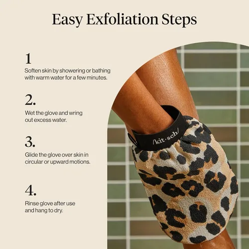 Miniatura 7 de Kitsch 1 guante exfoliante coreano y exfoliante profundo para ducha, baño, guante exfoliante corporal, removedor de piel muerta, cuidado de la piel