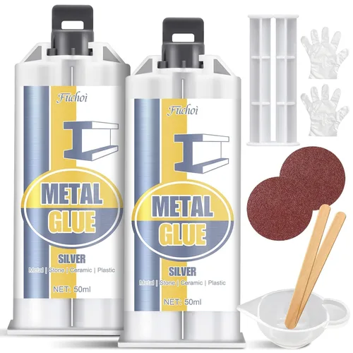 Pegamento de metal, adhesivo epoxi de soldadura resistente de 3.4 onzas, pegamento de fundición fuerte y relleno de reparación de metal líquido para