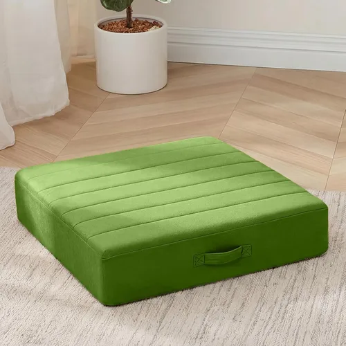 Miniatura 12 de MeMoreCool Cojín cuadrado de piso para sentarse para adultos y niños, gran cojín de meditación con espuma gruesa y cubierta mullida, cojín de piso