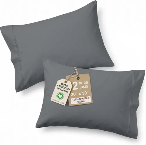 Miniatura 72 de Lane Linen - Juego de 2 fundas de almohada, 100% algodón orgánico puro, tamaño king, color amarillo claro/vainilla (20 x 36 pulgadas)