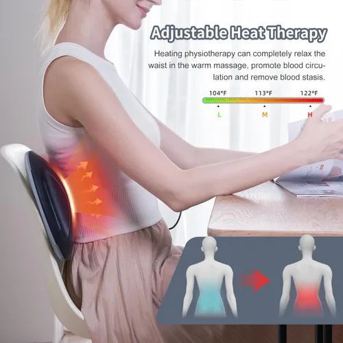 Miniatura 4 de ALPHAY Dispositivo de tracción lumbar multifuncional con estiramiento lumbar dinámico y masaje de amasamiento, terapia física de calor y vibración
