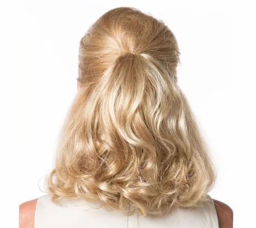 Miniatura 5 de Toni Brattin Playful Puf Hairpiece – Negro 10.5 pulgadas largo ondulado rizado postizo de clip hecho de fibra sintética resistente al calor
