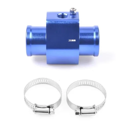 Miniatura 14 de Abrazadera de adaptador de sensor de radiador para tubo de junta de temperatura de agua de aluminio, medidor de temperatura, abrazadera azul de 34 mm