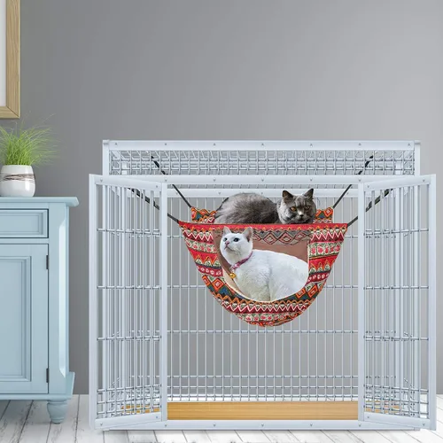 Miniatura 6 de Hamaca tipo jaula para gatos, cama colgante suave para mascotas para gatitos, hurones, cachorros, conejos o mascotas pequeñas, cama colgante