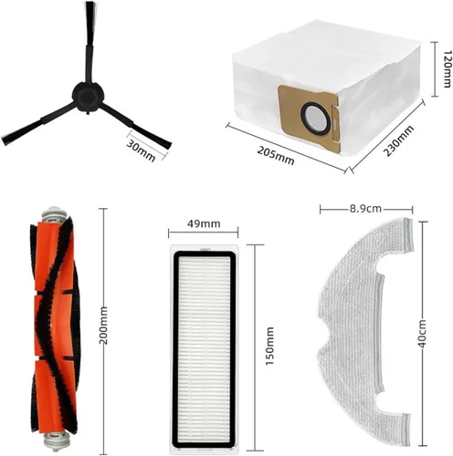 Miniatura 3 de EtliN Compatible con el trapeador de vacío Xiaomi Mi Robot 2 Ultra STYTJ05ZHM, piezas de repuesto, cepillo lateral principal, filtro Hepa, bolsa