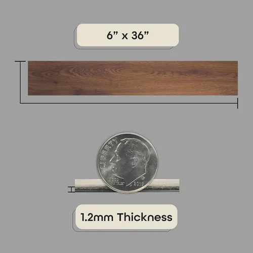 Miniatura 3 de Baldosa de piso de vinilo despegar y pegar, tablón de madera autoadhesivo, paquete de 10 (15 pies cuadrados) - 6 pulgadas de ancho, 36 pulgadas