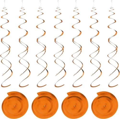 Miniatura 8 de MECCANIXITY 18 espirales colgantes de doble tira negra para fiesta, decoración colgante de 27.6 pulgadas, serpentinas de techo de plástico