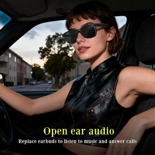 Miniatura 6 de Últimas gafas inteligentes AI con cámara 4K - Grabación de video manos libres, audio de oído abierto y conexión inalámbrica para Vlog, conducción
