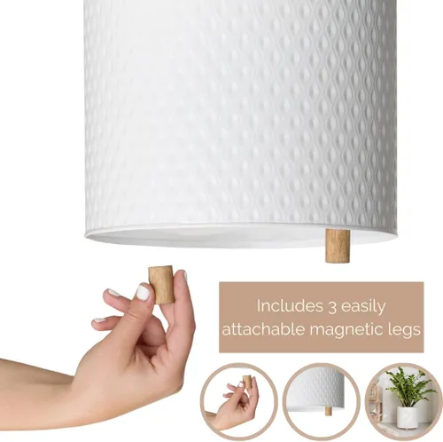 Miniatura 3 de EverNest Claire Modern Maceta de interior con soporte de madera, patrón blanco, 8 pulgadas, SelectBase, estilo moderno neutro de mediados de siglo