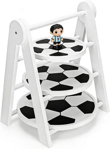 Miniatura 10 de MRPAPA Soporte de bandeja de 3 niveles, decoración de cocina de granja grande con fácil montaje, bandejas decorativas rústicas de 3 niveles, soporte