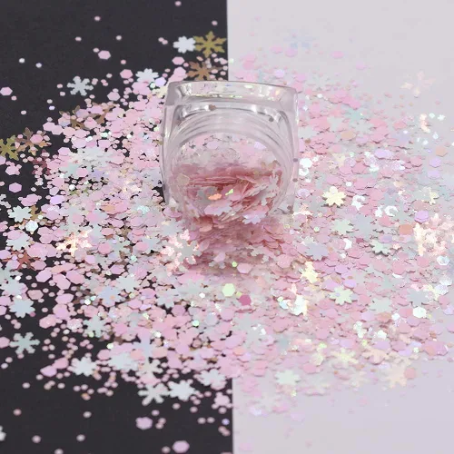 Miniatura 14 de Caja y juego de 12 colores – Árbol de copo de nieve de Navidad Serie de mezclas gruesas con purpurina – Festival Rave Beauty Maquillaje de cara