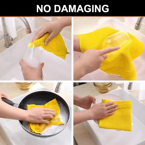 Miniatura 4 de Homaxy Paños de cocina 100% algodón, paquete de 8 – 12 x 12 pulgadas, tejido de gofre, muy suaves y absorbentes, paños de cocina de secado rápido