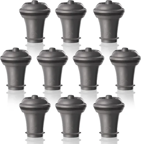 Miniatura 8 de Vacu Vin Juego de 2 tapones de vacío para guardar vino, color gris, sellado hermético para botellas abiertas para preservar la frescura hasta 10