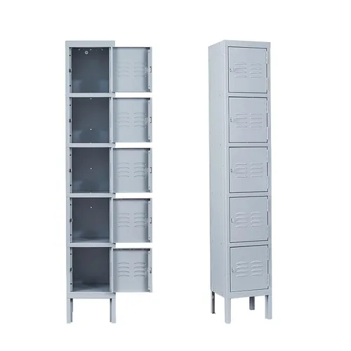 Miniatura 8 de Yizosh Taquillas de metal para empleados con cerradura, armario de almacenamiento para empleados con 5 puertas, armario de almacenamiento alto