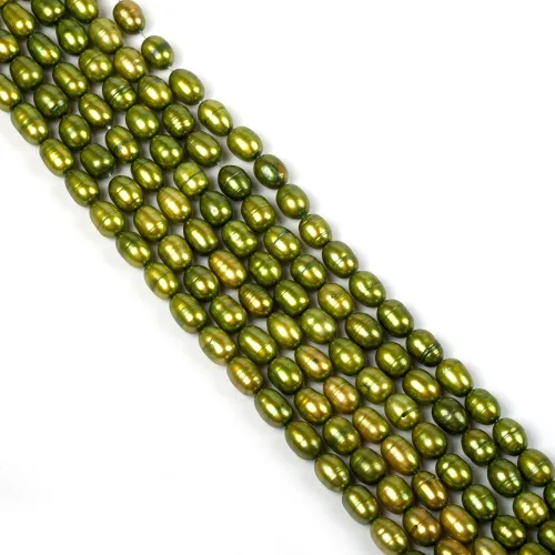 Miniatura 14 de Cuentas de perlas de arroz de agua dulce naturales de 0.35 a 0.35 pulgadas, perlas auténticas de 14 pulgadas, cuentas sueltas para hacer joyas