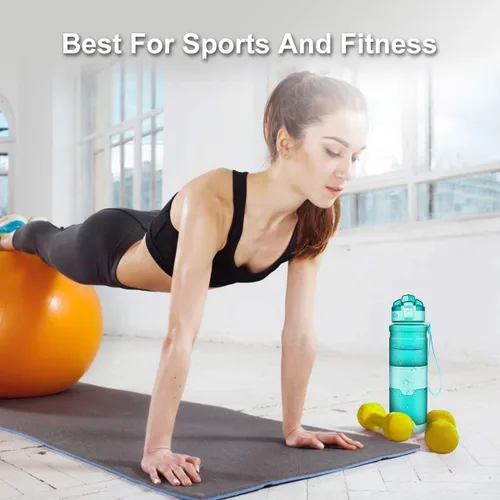 Miniatura 7 de Botella de agua deportiva Zorri, 400/500/700ml/1L, sin BPA, a prueba de fugas, ligera, botellas Tritan para exteriores, camping, ciclismo, fitness