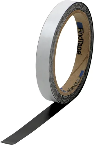 FindTape Cinta de acero receptiva adhesiva para exteriores, 1/2 pulg. x 10 pies (negro)
