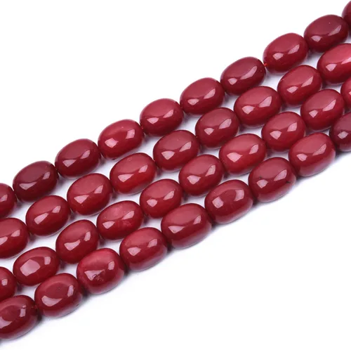Miniatura 2 de HAAMIIQII Cuentas espaciadoras de piedra libre de jade rojo de 0.394 a 0.630 pulgadas, cuentas sueltas para la fabricación de joyas, pulseras