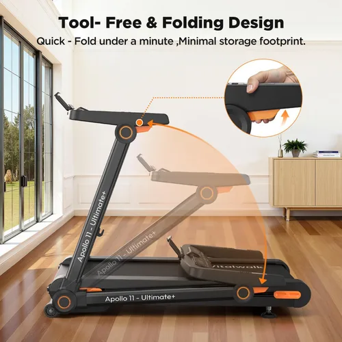 Miniatura 5 de Vitalwalk Caminadora plegable con inclinación automática, cinturón comercial de 49 x 18 pulgadas de ancho, 10 MPH, 3.5 HP sin escobillas, caminadora