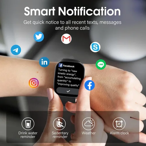 Miniatura 2 de Csasan Reloj inteligente con pantalla HD de 1.91 pulgadas, monitor de frecuencia cardíaca, sueño/pasos, más de 100 relojes deportivos, seguimiento