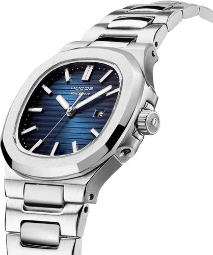 Miniatura 2 de Reloj de pulsera japonés de cuarzo para mujer, con esfera azul, reloj cuadrado para mujer, resistente al agua, relojes analógicos de cristal, correa