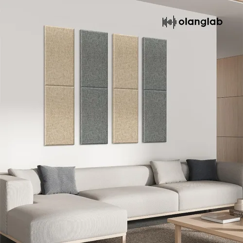 Miniatura 8 de Olanglab Paneles de pared acústicos de fibra de vidrio, paquete de 4, paneles de sonido de 11.8 x 23.6 pulgadas, paneles de prueba de sonido Caqui