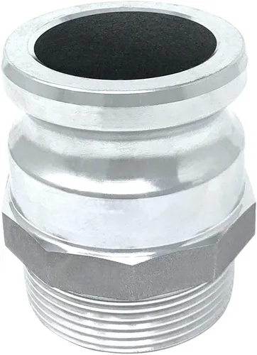 Miniatura 13 de Gloxco Tipo F de aluminio leva y ranura de montaje, adaptador Camlock macho de 2" x 2" NPT macho (CAM-20-F-AL)