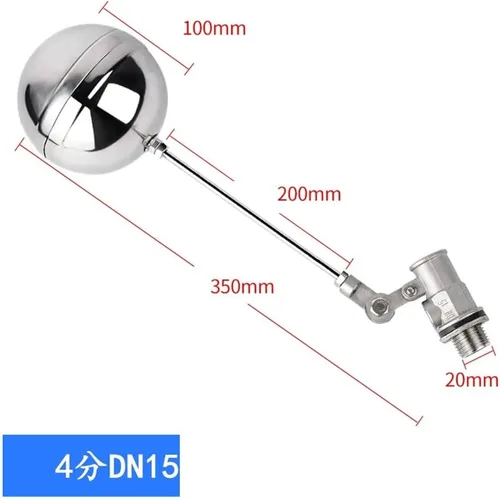 Miniatura 2 de Float Valve, 1pcs 1/2" 3/4" 1" Adjustable Floating Ball Valve, 304 Stainless Steel Water Level Controller for Tank Towers(0.5 Inch)