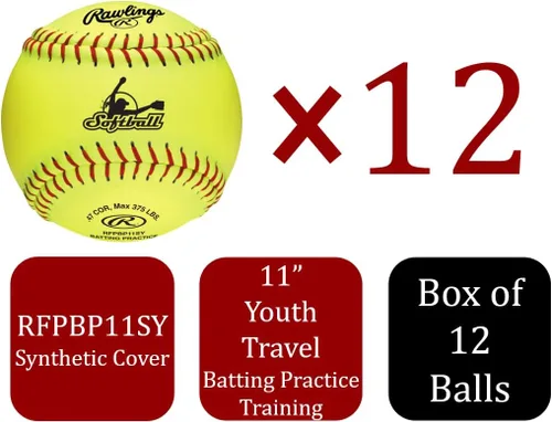 Miniatura 2 de Rawlings Pelotas de sóftbol para práctica de bateo Opciones de 11" y 12" Opciones de 6 y 12