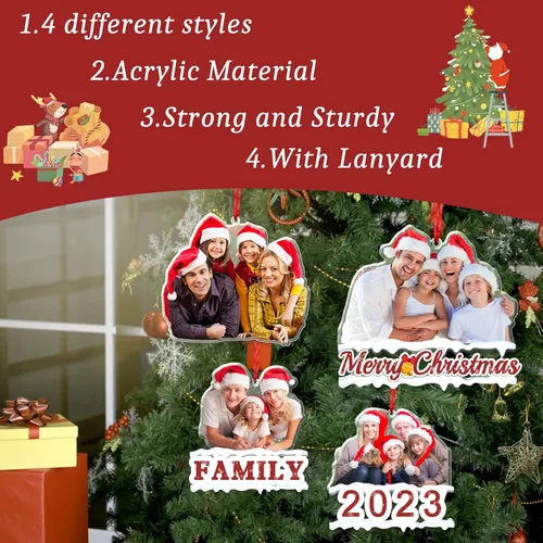 Miniatura 2 de Adornos de Navidad personalizados con nombres, muñeco de nieve, 8 piezas, adorno familiar personalizado, decoración colgante de madera para árbol