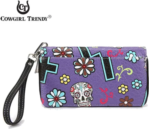 Miniatura 3 de Sugar Skull - Cartera de mano con cruz occidental para el Día de los Muertos