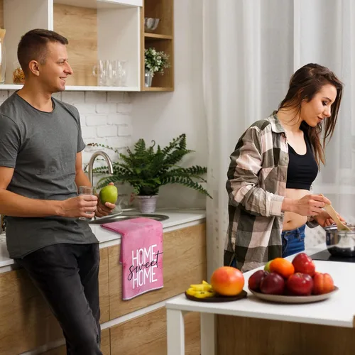 Miniatura 4 de Bencailor 6 toallas de cocina con rosas rosadas, toallas de mano color rosa, divertidas, paños de té para el baño, suministros para el hogar, 16 x