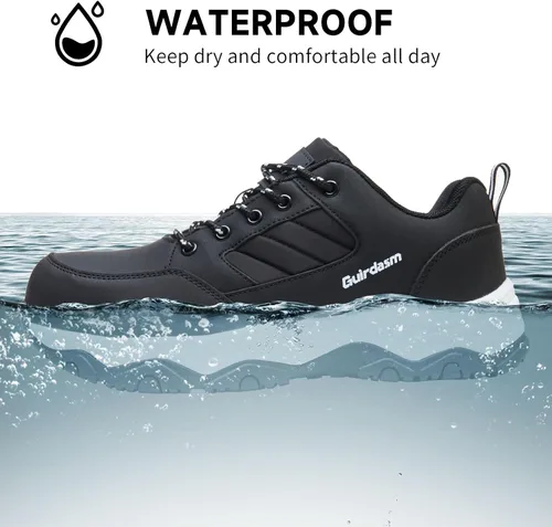 Miniatura 3 de Zapatos anchos con punta de acero para mujer, impermeables, antideslizantes, zapatos de seguridad, ligeros, antideslizantes, construcción