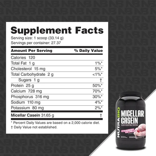 Miniatura 2 de NutraBio Proteína en polvo de caseína, polvo de casien micelar, 0.88 onzas de proteína de digestión lenta, ayuda a mantenerte lleno, recuperación