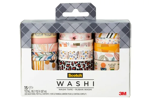 Miniatura 8 de Scotch Cinta washi, diseño moderno abstracto, 8 rollos, ideal para diario de viñetas, álbumes de recortes y decoración de bricolaje (C1017-8-P19)
