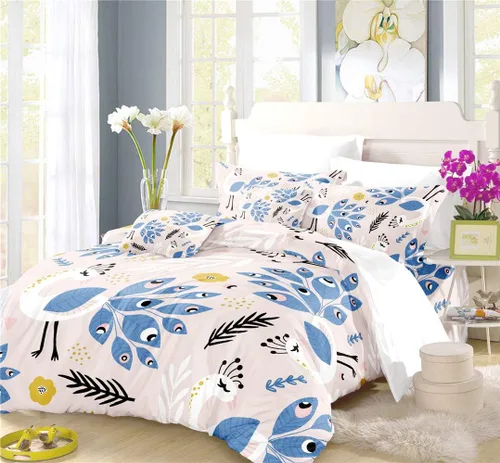 Miniatura 10 de REALIN Juego de funda de edredón de pavo real, ropa de cama colorida Phnom Penh, juego de ropa de cama azul real noble de 2/3/4 piezas, fundas
