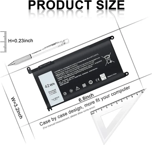 Miniatura 2 de TSKYBEAR WDX0R - Batería para portátil compatible con Dell Inspiron 15 5000 5567 5570 5565 5568 5578 7000 7560 7570 7573 7569 7579 13 5368 5378 17