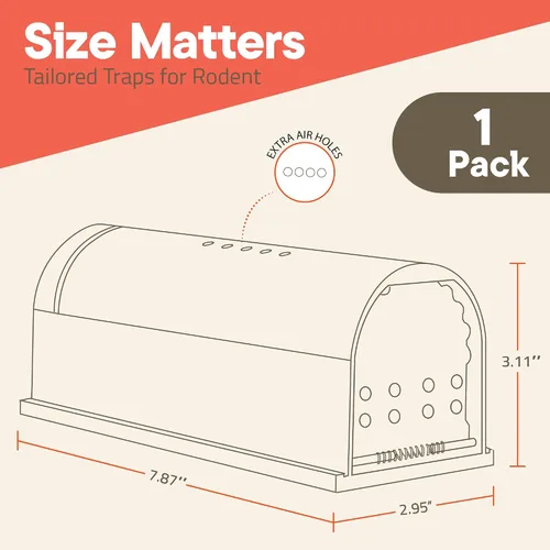 Miniatura 2 de Trampa transparente para ratones, paquete de 1, trampas para ratones en vivo para atrapar y liberar para interiores y exteriores, segura