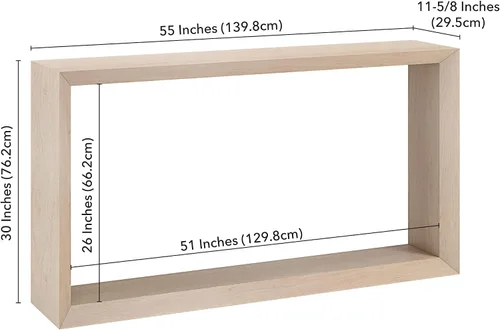 Miniatura 3 de Henn&Hart Mesa de consola rectangular de madera de 55 pulgadas, mesa de sofá con estante de madera para entrada, sala de estar, sofá, pasillo u