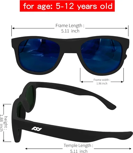 Miniatura 44 de XII WY - Lentes de sol polarizados con protección UV y goma flexible para niños y niñas