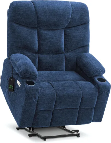 Miniatura 10 de MCombo Silla reclinable Power Lift con reposapiés extendido para personas mayores, tela 7287 (marrón, mediano)