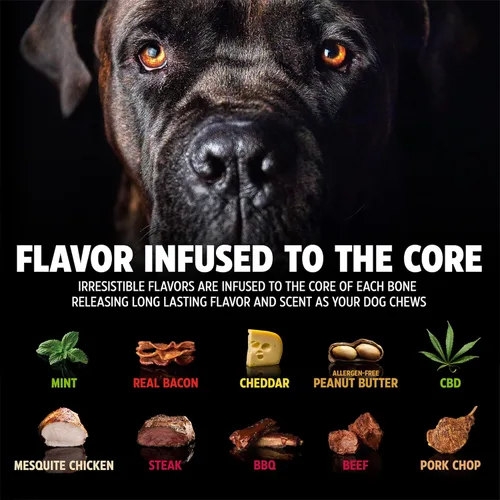 Miniatura 4 de Pet Qwerks Barkbone Flavorit - Hueso con sabor a mantequilla de maní – Superficie rellenable para untes; juguetes resistentes y duraderos